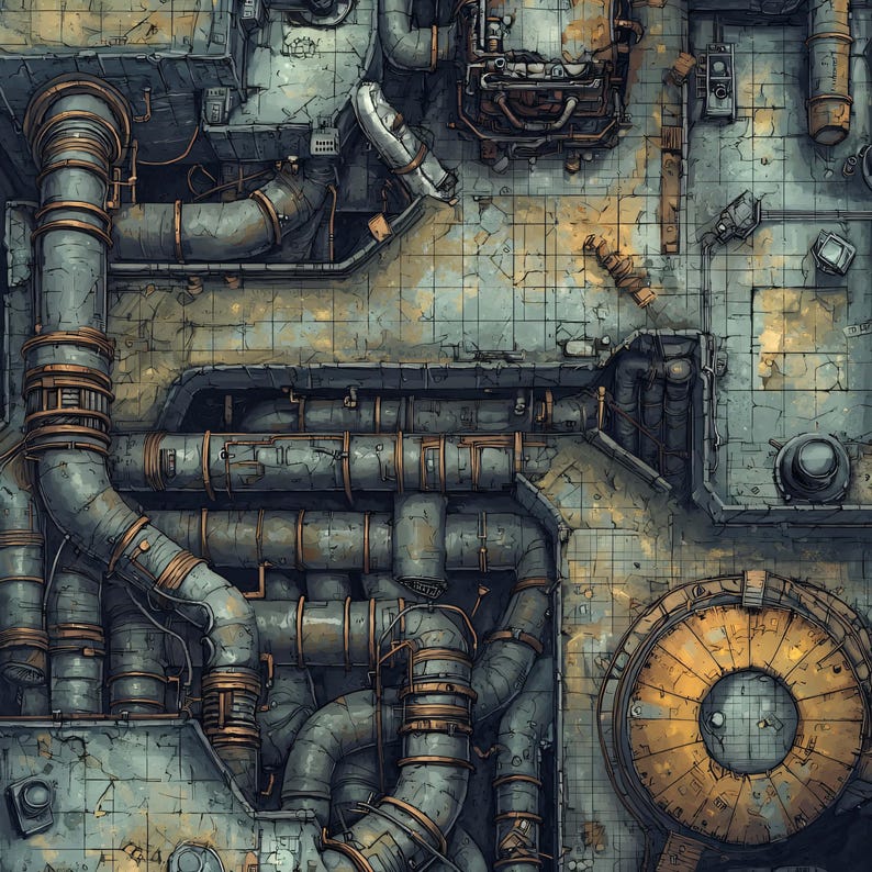 10 Cyberpunk Factory Battlemaps 2, Sci Fi, Dnd Battle Map, Cyberpunk, D ...