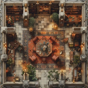 Bibliothèque de 10 cartes de bataille, D&D BattleMap, Pathfinder, D&D, Dungeons and Dragons, Battle Map, Roll20, Fantasy Grounds, VTT, carte numérique IA