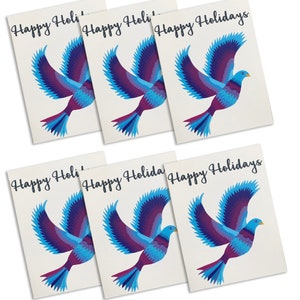 Dove Holiday Card, Set di 6 biglietti di auguri, Buone Feste, Natale, Hanukkah, Samantha Friedman Art