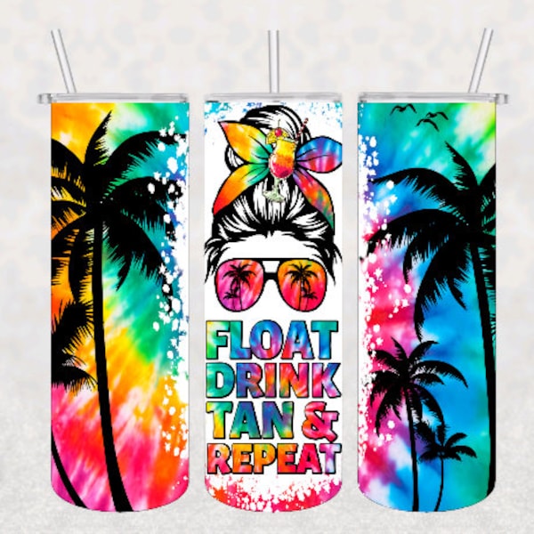 Float Drink Tan Repeat Tumbler Wrap SS PNG