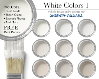 Paleta farb w kolorze białym | Sherwin-Williams Whole House Interior Paint Colors