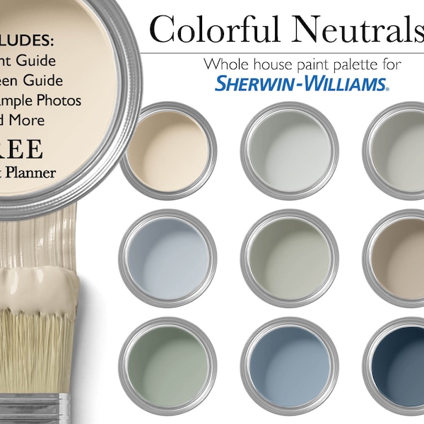 Colorful Neutrals Paint Palette | Sherwin-Williams Whole House Interior Paint Colors