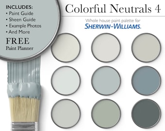 Colorful Neutrals Paint Palette | Sherwin-Williams Whole House Interior Paint Colors