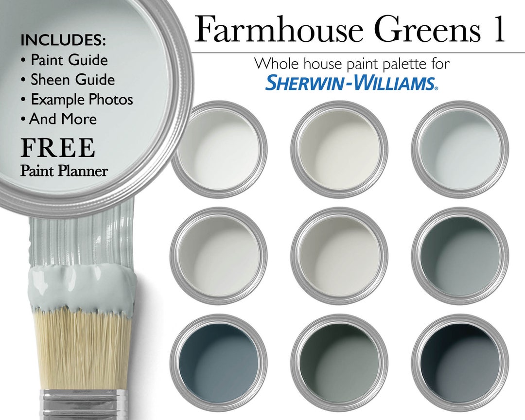 Modern Farmhouse Green Paint Palette Sherwinwilliams Whole House