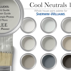 Cool Neutrals Paint Palette | Sherwin-Williams Whole House Interior Paint Colors
