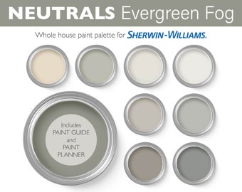 Neutral Paint Palette | Sherwin-Williams Evergreen Fog | Whole House Interior Paint Colors