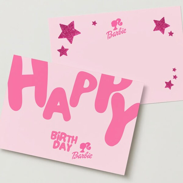 Barbie Printable Birthday Card - Etsy