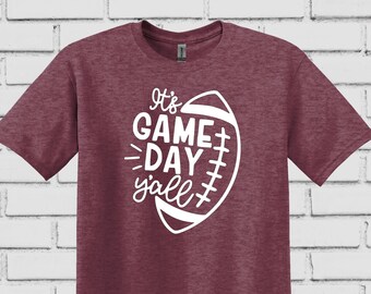 Game Day Football Tee: Heather Maroon, Many Colors