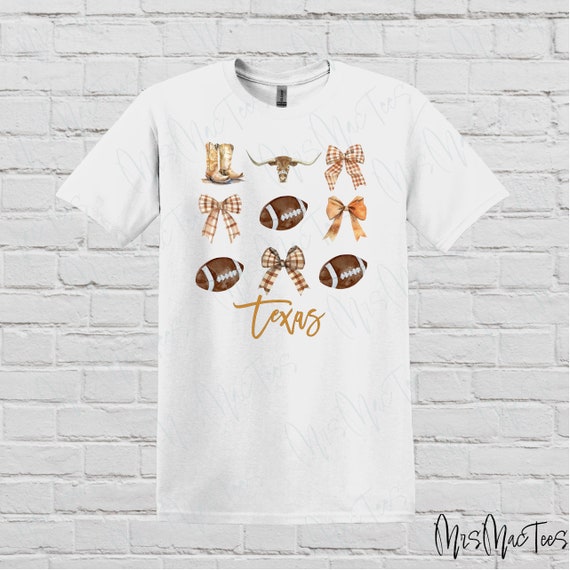 Ladies Longhorns Football Tee or Sweatshirt / Girly Game Day Tee for Texas Fans / Cute College Football Shirt / 3 Colors to Choose From