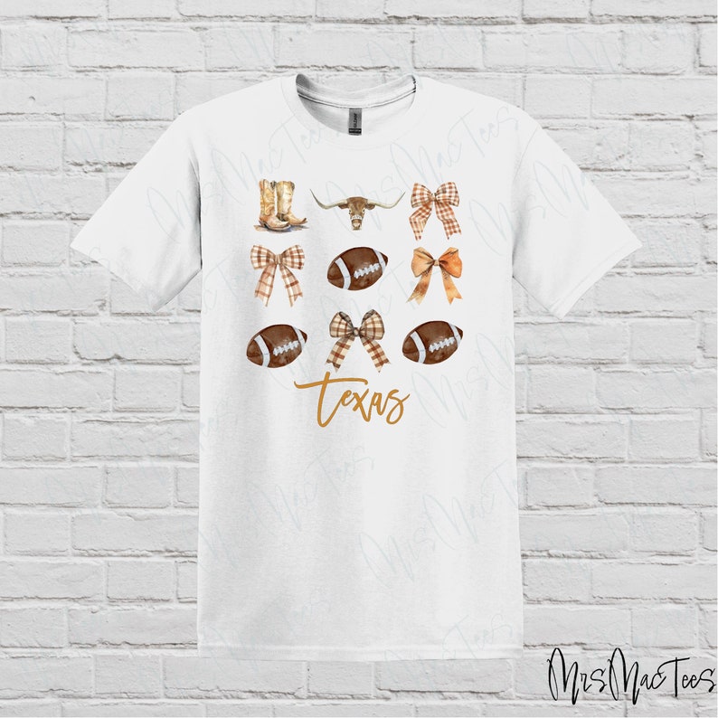 Cute Texas Longhorns Football Tee Shirt or Sweatshirt for Girls and Ladies