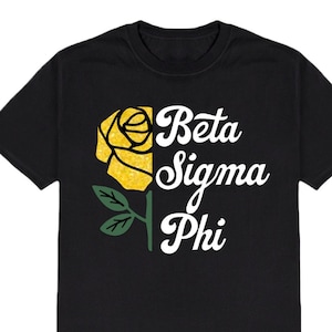 Camiseta de hermandad Beta Sigma Phi Yellow Rose / Elige entre camiseta o sudadera con capucha / Corte para mujer o unisex / Camisa de hermandad / Disponible en tallas S a 4XL