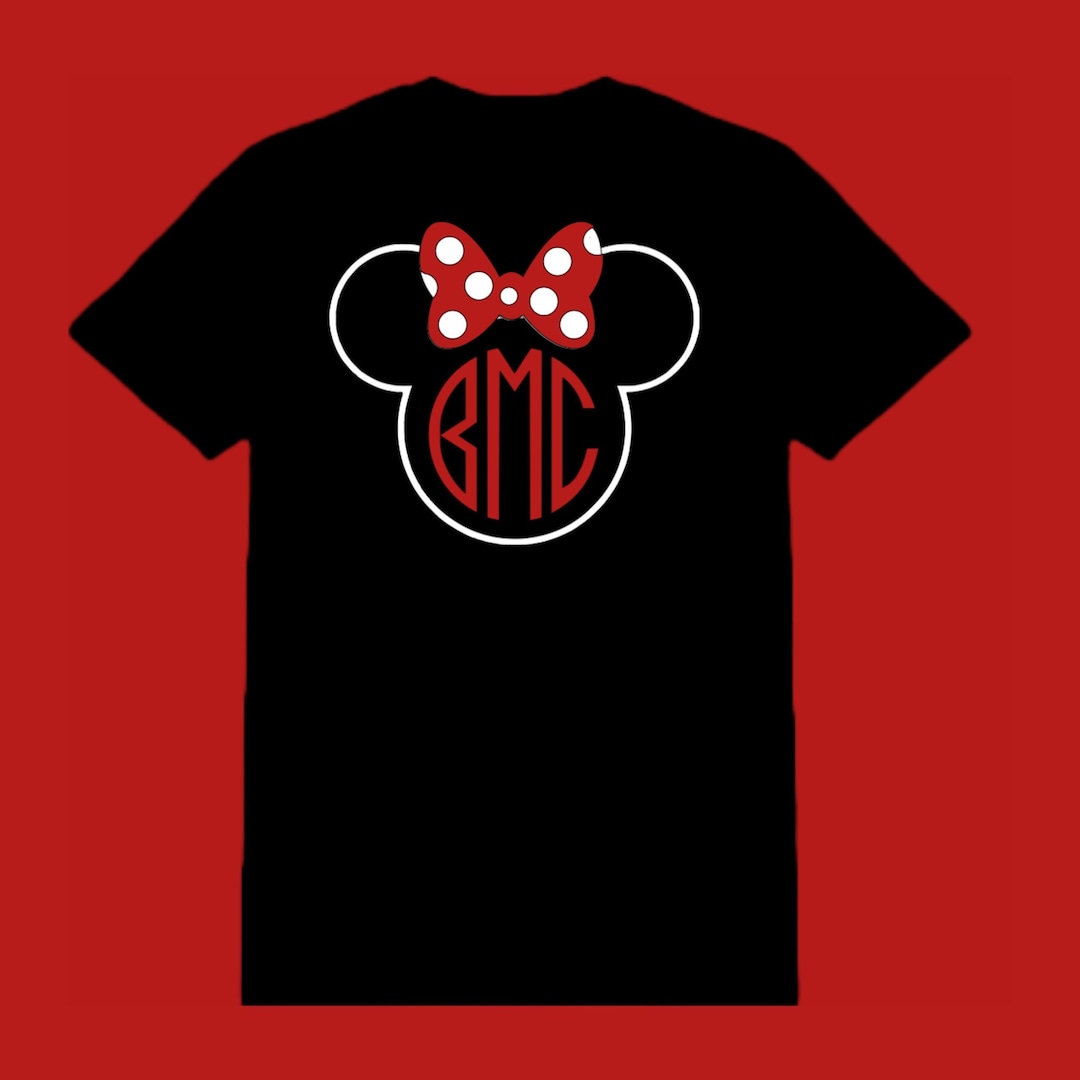 Minnie Mouse Monogram Tee / Disney World Trip / Comes in Black or White ...