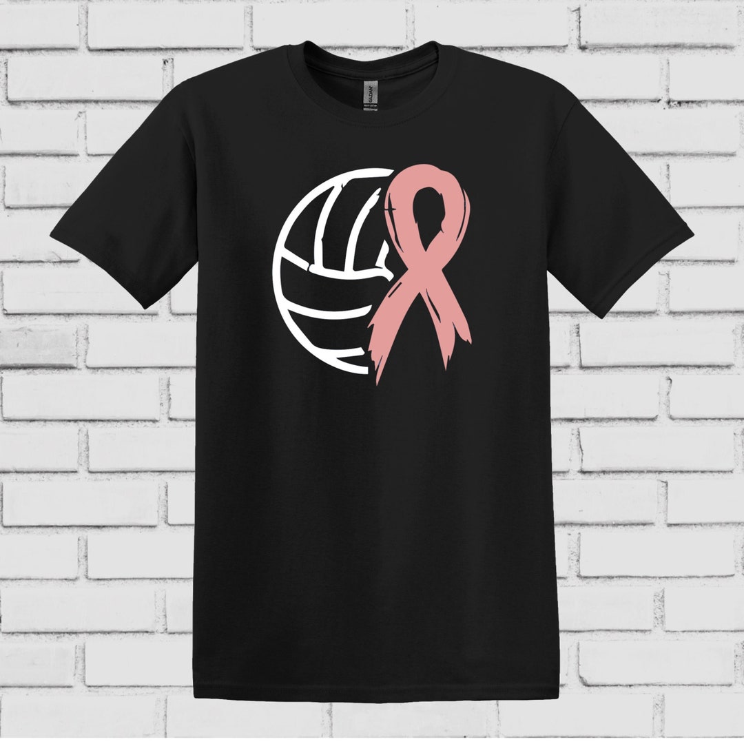 Volleyball With Pink Breast Cancer Ribbon Tee / Volleyball Shirt / MANY ...