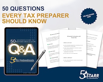 50 Essential Tax Questions & Answers Guide – Printable PDF for Tax Preparers