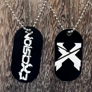 Excision double sided Necklace Dogtag Chain  Dubstep Rave EDM DJ Producer Bass lost lands ThunderDome X