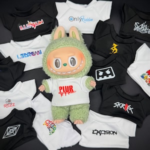 Labubu Doll Tshirts EDM rave festival fashion monsters various dubstep house techno exciting macaron