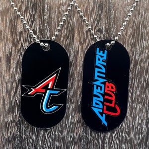 Adventure Club Double sided Necklace Dogtag Chain  Dubstep Rave EDM DJ Producer Bass trippy Riddim Metal