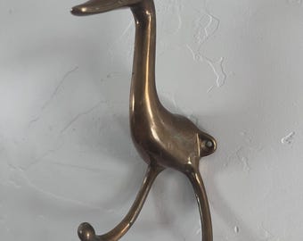 Brass duck wall hook