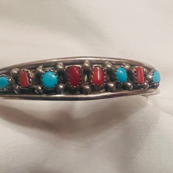 Elton Cadman, Navajo Turquoise and Coral bracelet