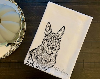 Custom pet hand/kitchen towel, Custom pet portrait, Custom pet SVG, Personalized pet hand/kitchen towel, 1 or 2 pets