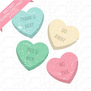 Valentine&#39;s Candy Hearts PNG - Valentine PNG File - Heat Transfer Design - Sublimation Design