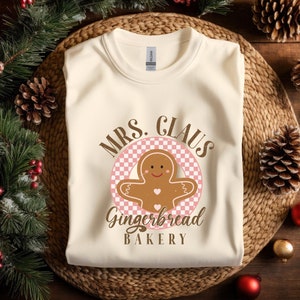 Mrs. Claus Gingerbread Bakery Shirt, Christmas Gingerbread T-Shirt, Christmas Family Shirt, Christmas Cookie T-Shirt, Cute Christmas Shirt