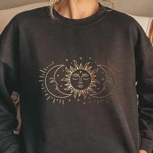 Moon and Sun Bohemian Hoodie Sun and Moon Hoodie Sun Sweatshirt Celestial Sun and Moon Tee Mystical Sweatshirt Spiritual Sweater Etsy Ireland