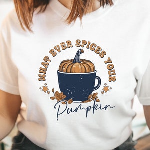 Whatever Spices Your Pumpkin Shirt, Halloween Pumpkin T-Shirt, Spooky Halloween Shirt, Spooky Vibes Shirt, Autumn Fall Season Shirt