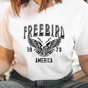 Camiseta Free Bird America 1973, camiseta del 4 de julio, camiseta American Eagle, camiseta del Día de los Caídos, camiseta del Día de la Independencia, camiseta patriótica de América