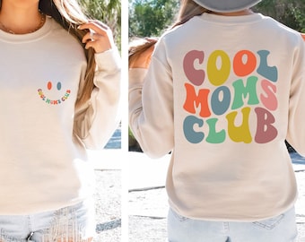 Cool Moms Club Sweatshirt, Mother&#39;s Day Sweater, Cool Mom Club Sweater, Gift For Mom, Trendy Mom Shirt, Mom Life Shirt, Groovy Mom Sweater