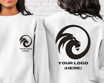 Custom Compony Logo Sweatshirt, Custom Logo Front and Back Sweater, Personalized Logo Hoodie Custom Brand  Shirt, Custom Text Photo Sweater
