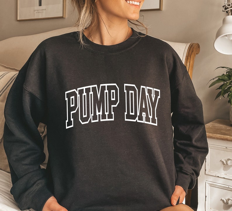 Pump Day Sweatshirt, Pump Day Fitness Sweater, Motivational Bodybuilding Hoodie, Fitness Women Sweater,Pump Cover Sweater,Gym Workout Hoodie image 2