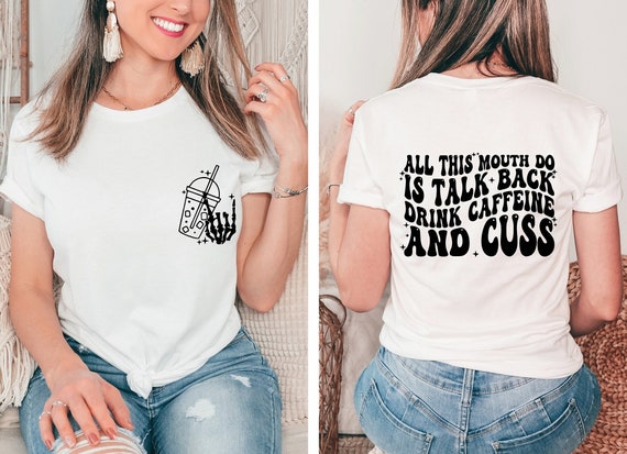 Strong Women Drink Strong Coffee Novelty T-Shirt Strong Women Drink Strong Coffee Novelty T-Shirt