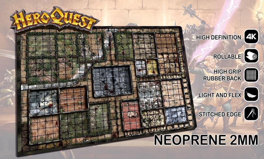 Beastmen Mound Heroquest Playmat Tapis de jeu en néoprène de qualité