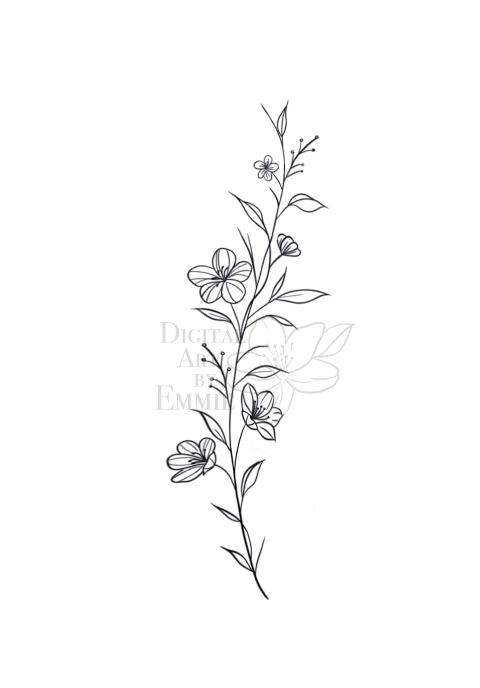 Flower Vine Tattoo Artwork - Etsy