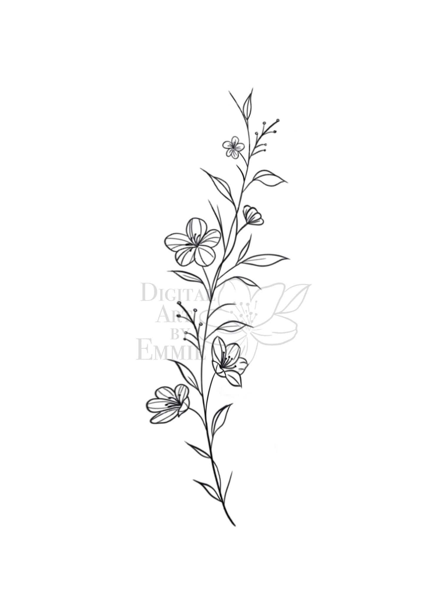Black and White Flower Vine Tattoo Meaning