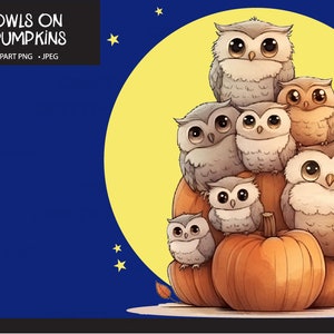 Bouquet de hiboux Halloween Clipart 2