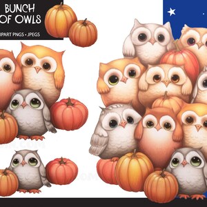 Bouquet de hiboux Clipart Halloween