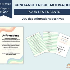 Jeu des affirmations positives - Confiance en soi / Gestion des émotions / Motivation - DIY -