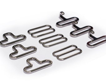Juegos de herrajes para pajaritas de metal plateado (3/4 de pulgada, 10 piezas)