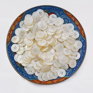 Gorgeous White MOP SUIT BUTTONS - 14 pc replacement set with 4 front and 10 cuff pcs - great quality Mother of Pearl