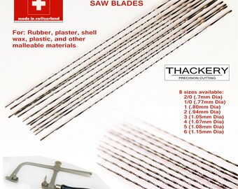 12 Pack of Spiral Saw Blades - Highest Quality, Made in Switzerland - 8 sizes to choose from