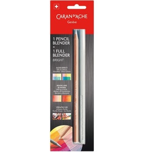 Könnte beinhalten: Ein Caran d'Ache Bleistift-Mischstift-Set mit einem vollen Mischstift und einem Bleistift-Mischstift. Die Verpackung ist rot und weiß mit dem Markennamen und der Produktbeschreibung. Das Set ist mit "Bright" gekennzeichnet.