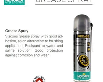 Motorex グリーススプレー 500ml – スイス製、粘性潤滑剤