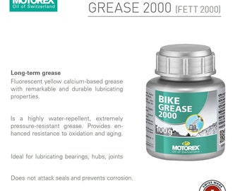 Graxa para Motocicletas Motorex 2000 - Frasco de 100g - Fabricada na Suíça - A graxa multiuso perfeita