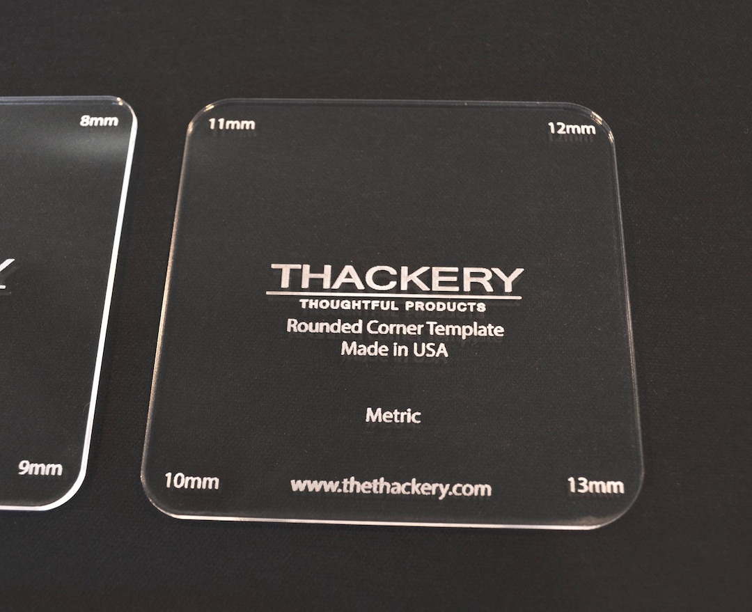 Thackery Rounded Corner Template - METRIC- Complete Set of 5 Templates ...