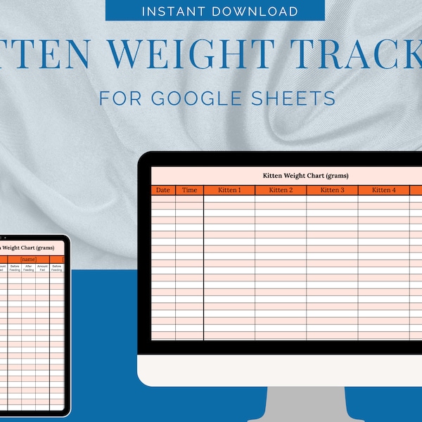 Printable Foster Kitten Weight Tracker Chart - Google Sheets and Printable!