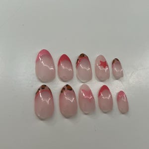 Pink Leopard Print Press On Nails