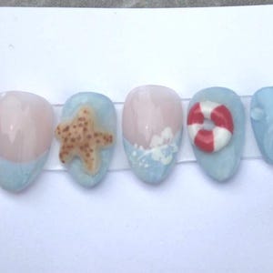 Ocean Summer Press On Nails
