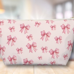 Pink Bow Coquette Pouch: Travel Makeup Bag